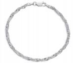  Ezüst karkötő ródiumozott szövésű szingapúr Ezüst 925 méret18