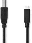 Nedis CCGL60650BK10 USB kábel USB 2.0 1 M USB B USB A 0, 48 Gbit/s Fekete (CCGL60650BK10)