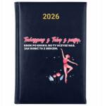 FunnyCase Naptár Tervező 2026 Táncolunk Veled Szenvedéllyel Sötétkék Edző Minták (Kalendarz Granatowy TAŃCZYMY Z TOBĄ Z PASJĄ)