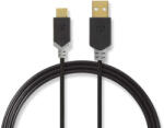 Nedis CCBW60601AT20 USB kábel USB 2.0 2 M USB A USB C Antracit (CCBW60601AT20) - compzone