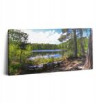 Wallfluent Vászonkép Canvas Keretben Étkező Kilátás A Tóra Az Erdőben 100x50 cm (010030010010000001736)