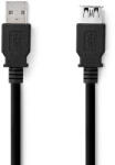 Nedis CCGL61010BK20 USB kábel USB 3.2 Gen 1 (3.1 Gen 1) 2 M USB A 5 Gbit/s Fekete (CCGL61010BK20)