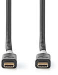 Nedis CCBW64020AT20 USB kábel USB4 Gen 2x2 2 M USB C 20 Gbit/s Fekete, Ezüst (CCBW64020AT20)