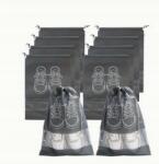  10 db-os poliészter cipőzsák átlátszó ablakkal lélegző (Worki etui do przechowywania 10szt)