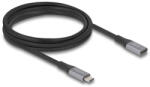Delock 81202 USB kábel USB4 Gen 2x2 2 M USB C 40 Gbit/s 240 W Fekete, Szürke (81202)