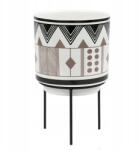 Styldekor Virágtartó Fekete Fehér Barna 23x14cm Állvánnyal Boho 25 20 15 (0400063SC)