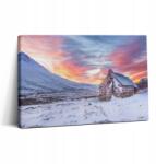 Wallfluent Fotótapéta Szoba Falra Házikó A Hó hegyekben 30x20 cm (010030010150000075642)