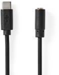 Nedis CCGL65960BK10 USB kábel USB 2.0 1 M USB C-típus 3.5mm Fekete (CCGL65960BK10)