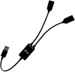 i-tec USB-A Cable HUB 2 port (2x USB-A) USB kábel USB 3.2 Gen 1 (3.1 Gen 1) 0, 1 M USB A 2 x USB A Fekete (U3CBLHUB2A)