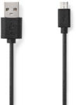 Nedis CCGL60501BK10 USB kábel USB 2.0 1 M USB A Micro-USB B 0, 48 Gbit/s 7, 5 W Fekete (CCGL60501BK10)