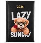FunnyCase Könyvnaptár 2026 Lazy Sunday Fekete tervező Időzítő Ajándék Wz (Kalendarz Czarny LAZY SUNDAY)