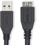 Nedis CCGL61500BK10 USB kábel USB 3.2 Gen 1 (3.1 Gen 1) 1 M USB A Micro-USB B 5 Gbit/s Fekete (CCGL61500BK10)
