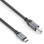 sonero SPC-U020-010 USB kábel USB 2.0 1 M USB C USB B Fekete, Szürke (SPC-U020-010)