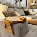  Fa kanapé tálca összecsukható csúszásgátló szőnyeggel Természetes (Składana taca na sofę czarna)