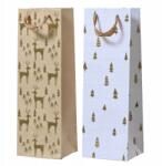 Kaemingk Táska Karácsonyi ajándéktasak fehér bézs 10x12x36cm