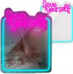  Tükör Led háttérvilágítással neon tükör dekoráció ifjúsági szobába (FMNE01)