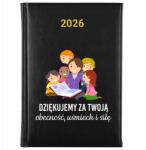 FunnyCase Naptár Fekete A5 2026 Pedagógusnapi Ajándék Jelenlétért és Mosolyért (Kalendarz Czarny Za Obecność I Uśmiech)
