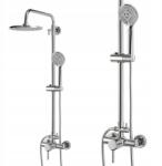 Inea Zuhanyoszlop, zuhanykabinhoz, 20cm esőztető fej, kézizuhany, ezüst szín (ZN0395)