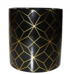 Polnix Virágtartó fedél fekete arany henger H13.5 DEcodomi (31.139.13)