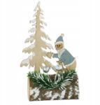 Nowa Dekorációs fa karácsonyfa figura Mikulással 11 cm erdő befőttes üvegben karácsony (HS298073/3070161/MIKOŁAJ)