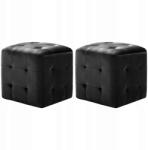 vidaXL Puff Éjjeliszekrény Négyzet Fekete Bársony 30 x 30 x 30 cm VidaXL 2 db (249018)