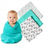 BabyOno Bambusz pelenka Babyono pelenka 70x70 antibakteriális puha x3 türkiz (397/06)