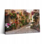 Wallfluent Fotó Vászonkép Irodába Fa Kerettel Sikátor Virágokkal 30x20 cm (010030010150000074986)