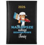 FunnyCase Könyvnaptár 2026 Felújítási Szolgáltatások *név* Fekete Tervező Ajándék Wz (Kalendarz Czarny USŁUGI REMONTOWE *IMIĘ*)