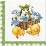 Paw Decoupage szalvéta díszítési móddal 33x33cm Chicks und basket (SDL136600)