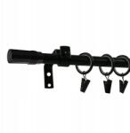 ESTAdeco Függönykarnis Szimpla Fém loft 16 mm szín Fekete Matt mix végek 300 cm (karnisz LOFT I 16mm MIX Czarny mat)