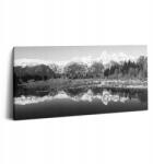 Wallfluent Vászonkép Canvas Konyha Dekoratív Fekete-Fehér Hegyi Tájkép 100x50 (010030010010000276815)