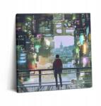 Wallfluent Vászonkép Irodába Inspiráló Cyber Punk Város 60x60 cm (010030010270000074637)