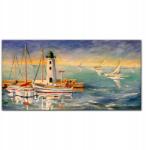 Coloray Vászonkép Kikötő hajók világítótorony 100x50 cm (010030010010000018988)