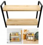  Fűszertartó Polc 2 Szintes Konyhai Polc Fa Rendszerező Loft Pulthoz (5905351934347)
