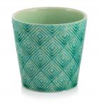 Polnix Virágtartó Vintage kerámia fedél kicsi mintás átm. 14cm virágok (230461)