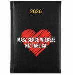 FunnyCase Naptár Fekete A5 2026 Pedagógusnap Van Szíved Nagyobb, mint A Tábla (Kalendarz 2026 Czarny Dla Nauczyciela)