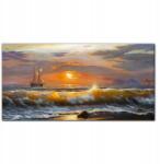 Coloray Vászonkép Tengerpart hullámok naplemente 100x50 cm (010030010010000018550)