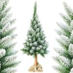  Műfenyő Fatörzsön Zöld Havas Gyémánt 180CM Prémium Sűrű (sosna diamentowa Sztuczna choinka 180cm)