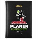 FunnyCase Könyvnaptár 2026 Kéményseprő Tervező *név* Fekete tervező Ajándék Wz (Kalendarz Czarny PLANER KOMINIARZA *IMIĘ*)