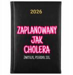 FunnyCase Könyvnaptár 2026 Tervezett Mint A Fene Fekete Tervező Ajándék Wz (Kalendarz Czarny ZAPLANOWANY JAK CHOLERA)