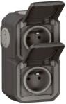 Legrand Plexo Priza Dubla IP55 Montaj Exterior Interior Antarcit (070065)