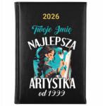 FunnyCase Naptár 2026 A5 Fekete Személyre szabott A Legjobb Művésznőtől *Dátum* (Kalendarz Najlepsza Artystka Mot Wz)