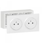 Legrand Priza dubla Legrand dooxie 16A cu rama alb instalare rapida (LEG300403)