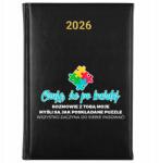 FunnyCase Könyvnaptár 2026 Az Én Gondolataim Kirakott Puzzle Fekete Ajándék Minták (Kalendarz Czarny MOJE MYŚLI TO UŁOŻONE PUZLLE)
