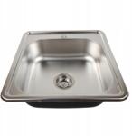  Klasszikus Acél mosogató Micro Len 48x48x18 cm Vastagság: 1 mm Szifon Ingyenes szállítás (5907568305460)