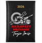 FunnyCase Könyvnaptár 2026 Legjobb Szerelő Fekete tervező Ajándék Minták (Kalendarz Czarny NAJLEPSZY MECHANIK)