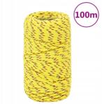 VidaXL Vitorláskötél, sárga, 2 mm, 100 m, polipropilén (8720287128632)