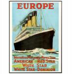  Vintage Transzatlanti poszter Európa Hajó A3 (Plakaty na ścianę Podróże travel A3)