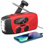  napelemes rádió vagy kurblis Powerbank vészhelyzeti utazó zseblámpa 2000mAh (radio słoneczne 2000mAh)