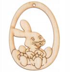 Loveart Nyuszi a tojásban fa dísz rétegelt lemezből Loveart 9, 5cm Decoupage dekoráció (LOV-Sklejka)